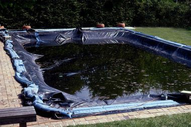 can you put a tarp under an above ground pool