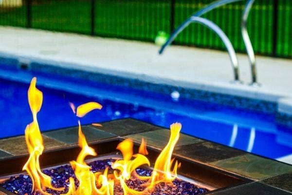 glass burning fire pit