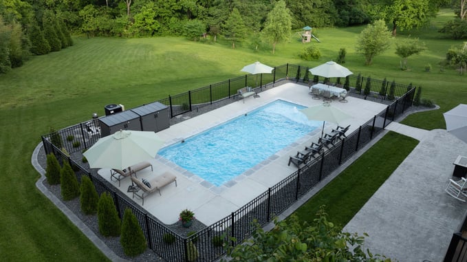 River Pools D36 Fiberglass Inground Pool; Color Caribbean Sparkle; Installed by River Pools St. Louis