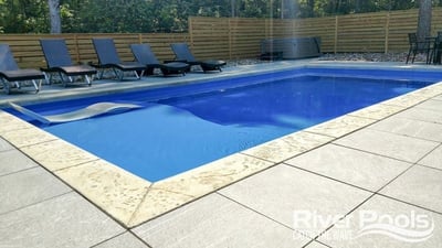 Rectangular D Series (with tanning ledge) fiberglass pool