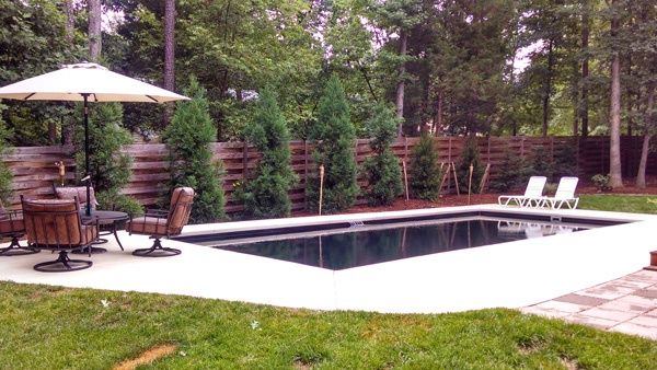 rectangle pool landscaping