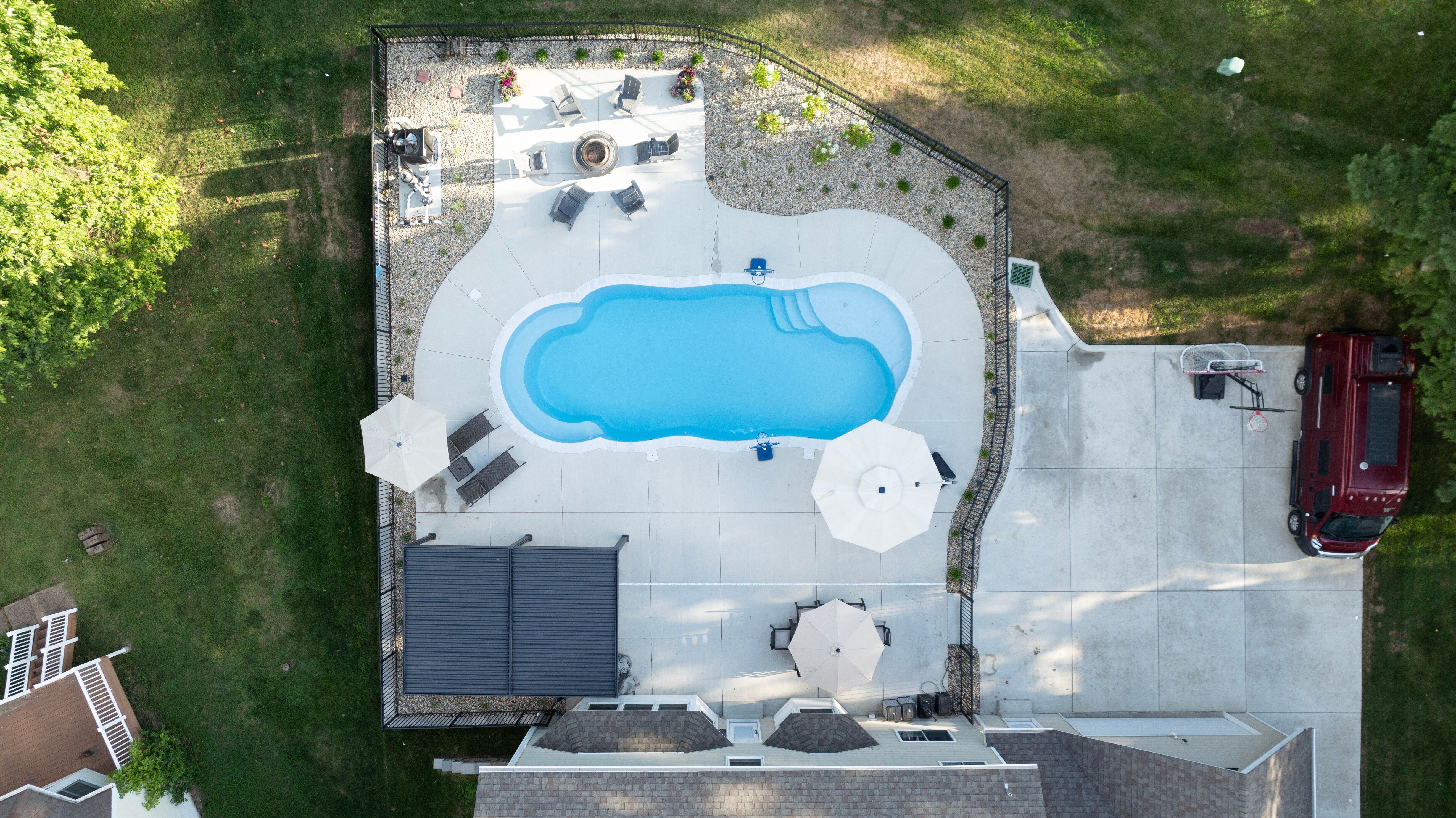 River Pools C40 Fiberglass Inground Pool; Color Caribbean Sparkle; Installed by River Pools St. Louis 1