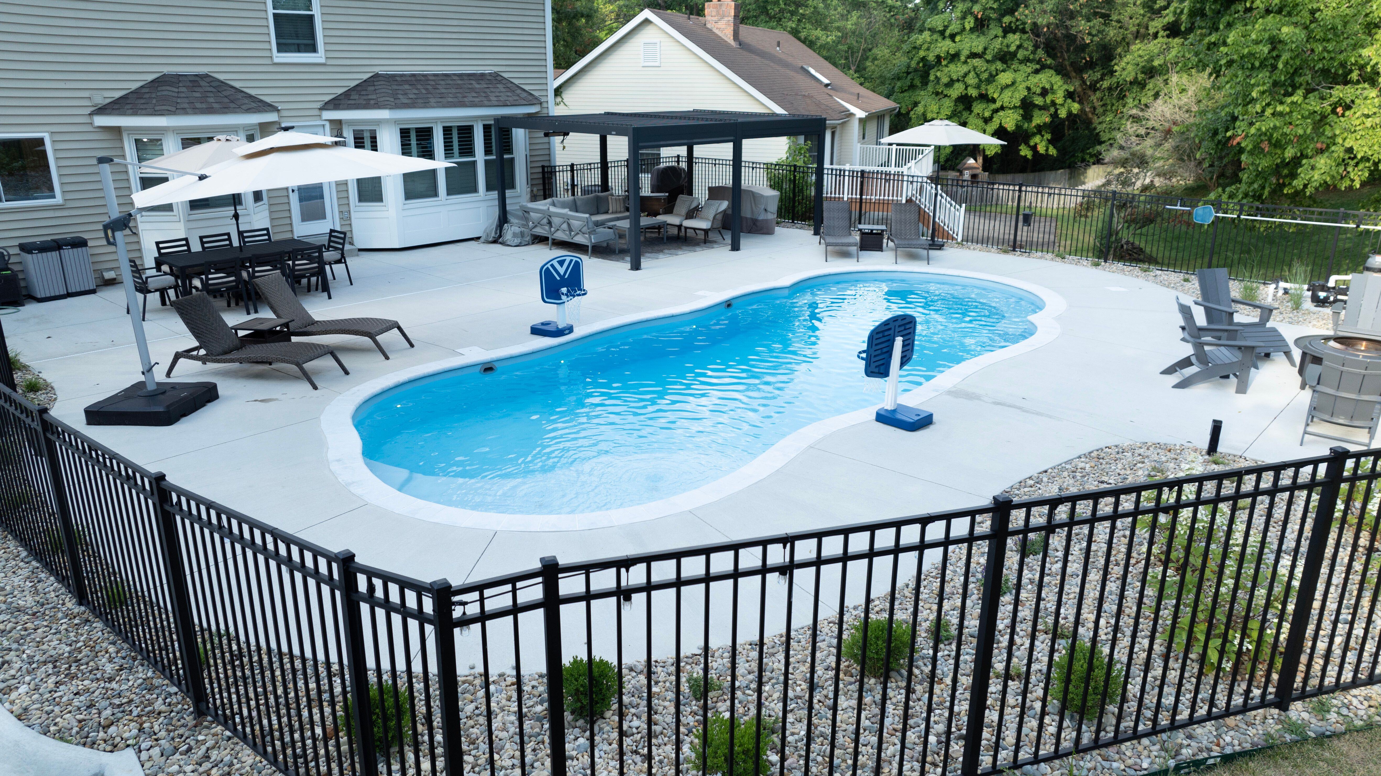 River Pools C40 Fiberglass Inground Pool; Color Caribbean Sparkle; Installed by River Pools St. Louis 3