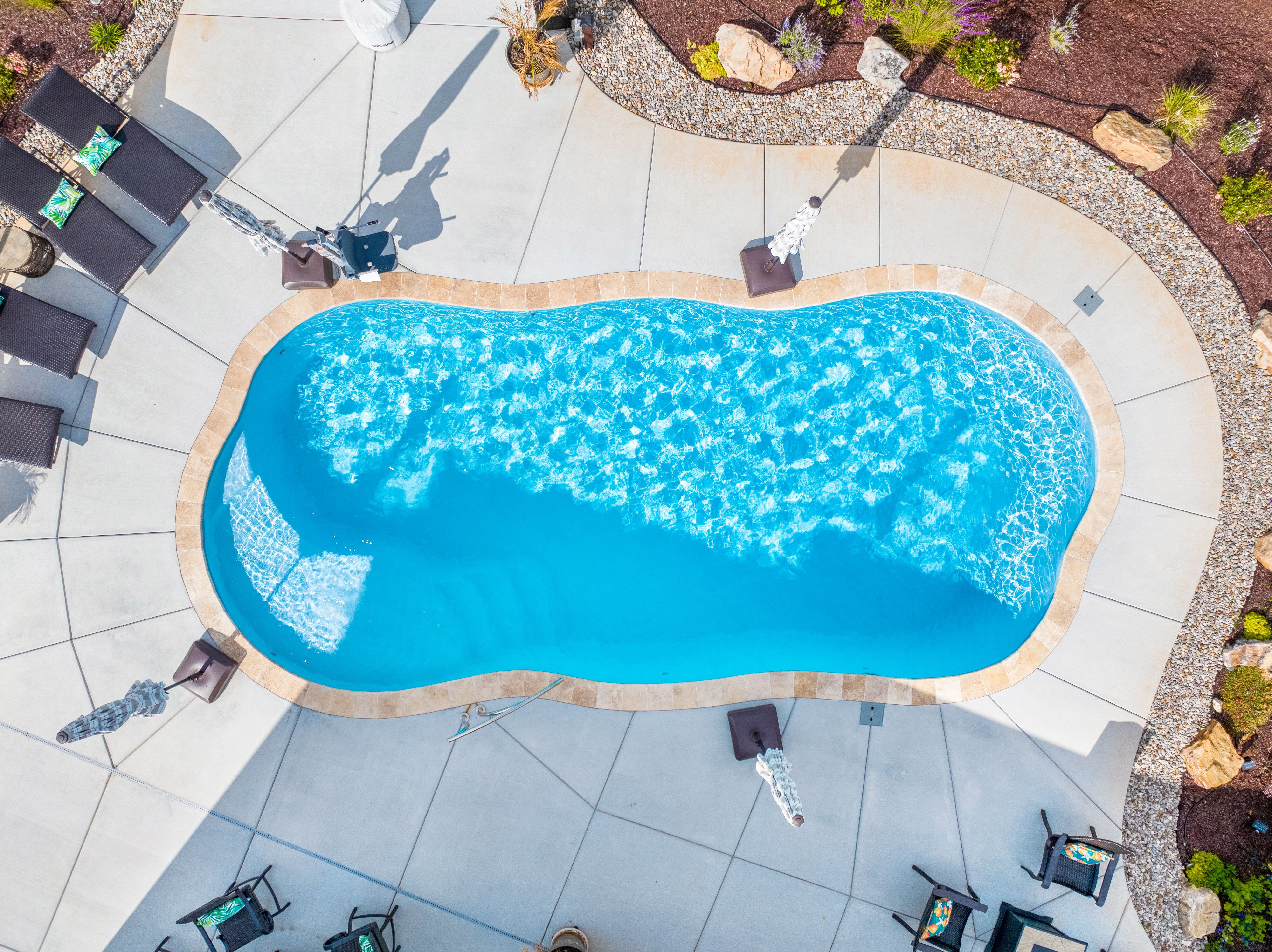 River Pools C-Series Fiberglass Inground Pool in Caribbean Sparkle 2